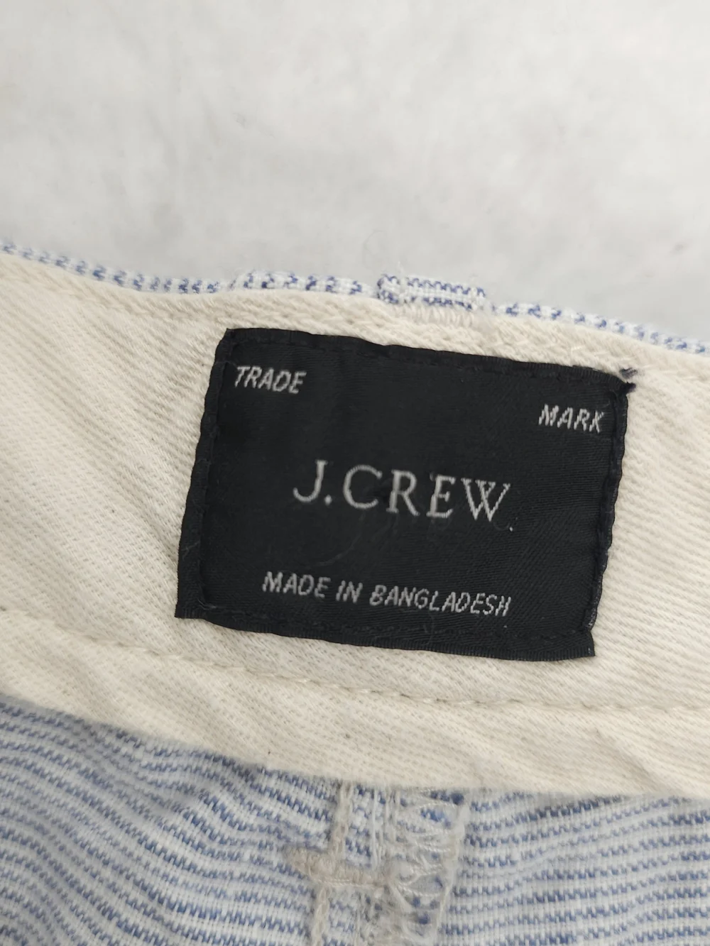 J. CREW 100% Linen Men's Blue White Striped Flat Front Shorts Size Waist 31